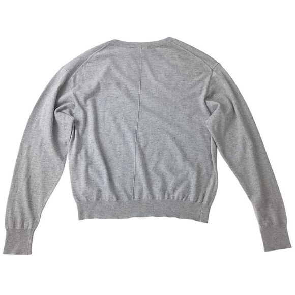 THAKOON Size XL NWT V-neck Sweater LH Light Heather Gray Lightweight Pullover - Picture 7 of 10